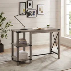 Rustic Farmhouse Metal X Kitchen Island With Shelves - Saracina Home -Saracina Home Sales Store GUEST 5de6b595 29fd 4de7 96bf 96ffd09f1edc