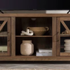 Clarabelle Transitional Glass Barn Door TV Stand For TVs Up To 65" - Saracina Home 25 Clarabelle Transitional Glass Barn Door TV Stand For TVs Up To 65" - Saracina Home -Saracina Home Sales Store GUEST 6628f029 4b8f 424d 8cff 4b7e2252ac0b