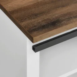 48" Transitional Sliding Barn Door Wood Bench White/Rustic Oak - Saracina Home -Saracina Home Sales Store GUEST 6676a183 4d1a 454c b6ab f9fb464a2509