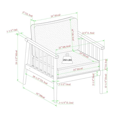 Saracina Home Modern Boho Eucalyptus Outdoor Spindle Arm Chair With Cushions 5 Saracina Home Modern Boho Eucalyptus Outdoor Spindle Arm Chair With Cushions - Image 5