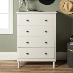 Stiva Classic Mid-Century Modern Vertical 4 Drawer Dresser - Saracina Home -Saracina Home Sales Store GUEST 68d4ecb8 3e27 43b1 b59e edd78e340610