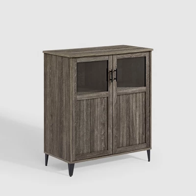 Transitional Glass And Grooved Door Accent Cabinet - Saracina Home 10 Transitional Glass And Grooved Door Accent Cabinet - Saracina Home - Image 10