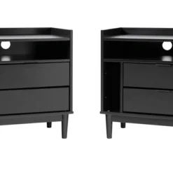 2pk Mid-Century Modern Solid Wood 2 Drawer Storage Nightstands - Saracina Home 16 2pk Mid-Century Modern Solid Wood 2 Drawer Storage Nightstands - Saracina Home -Saracina Home Sales Store GUEST 68ea8919 fae8 48c6 aef2 14de0162909c