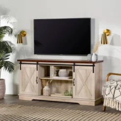 Modern Transitional Sliding Barndoor TV Stand For TVs Up To 65"- Saracina Home 35 Modern Transitional Sliding Barndoor TV Stand For TVs Up To 65"- Saracina Home -Saracina Home Sales Store GUEST 6cfa14d3 36c0 4768 9784 c3a77c7e184f
