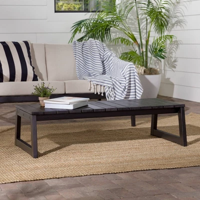 Saracina Home Acacia Slatted Rectangular Patio Coffee Table 4 Saracina Home Acacia Slatted Rectangular Patio Coffee Table - Image 4