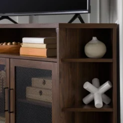 Corner TV Stand For TVs Up To 55" With Metal Mesh Doors - Saracina Home -Saracina Home Sales Store GUEST 6e262574 297c 4cce 86ae cdd396454639