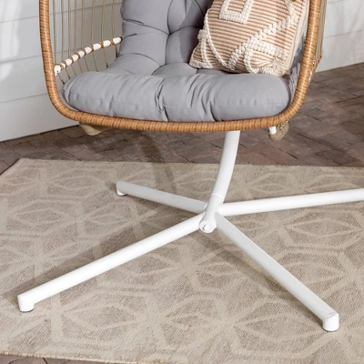 Toluca Hanging Outdoor Boho Egg Chair With Cushion - Saracina Home 7 Toluca Hanging Outdoor Boho Egg Chair With Cushion - Saracina Home - Image 7