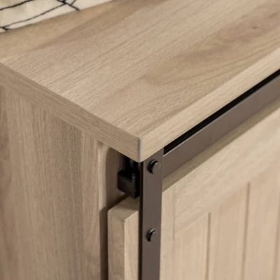 48" Transitional Sliding Door Wood And Metal Bench - Saracina Home 9 48" Transitional Sliding Door Wood And Metal Bench - Saracina Home - Image 9