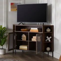 Corner TV Stand For TVs Up To 55" With Metal Mesh Doors - Saracina Home -Saracina Home Sales Store GUEST 7220fe11 d048 4504 984c ef23a3fbf571