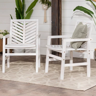 2pk Slatted Chevron Acacia Wood Patio Chairs - Saracina Home 11 2pk Slatted Chevron Acacia Wood Patio Chairs - Saracina Home - Image 11