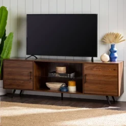 2 Door Mid-Century Modern Wood Storage TV Stand For TVs Up To 80" - Saracina Home -Saracina Home Sales Store GUEST 731fc50a 2639 4fe3 90be a972112a62a2