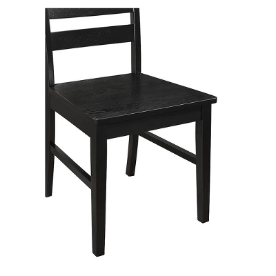 Set Of 2 Wood Ladder Back Dining Chair Black - Saracina Home 4 Set Of 2 Wood Ladder Back Dining Chair Black - Saracina Home - Image 4