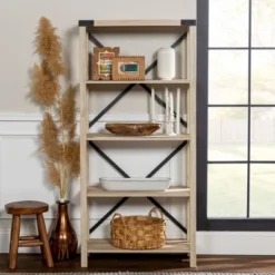 64" Sophie Industrial X Frame Bookshelf - Saracina Home -Saracina Home Sales Store GUEST 7dd1da51 215c 4c7e 85a3 01c448603731