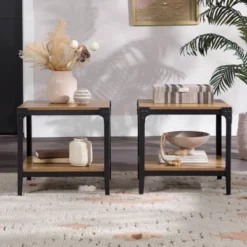 Set Of 2 Benny Urban Industrial Angle Iron Side Tables - Saracina Home -Saracina Home Sales Store GUEST 805a5e76 b2c9 47bf ac9c 7696f3043384