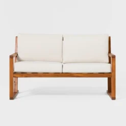 Saracina Home Modern Slat -Back Acacia Outdoor Bench With Cushions 10 Saracina Home Modern Slat -Back Acacia Outdoor Bench With Cushions -Saracina Home Sales Store GUEST 84a85b31 992a 4de9 9918 8604f4075cb4