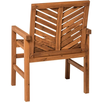 2pk Slatted Chevron Acacia Wood Patio Chairs - Saracina Home 16 2pk Slatted Chevron Acacia Wood Patio Chairs - Saracina Home - Image 16