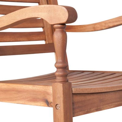 Bamberg Transitional Acacia Wood Outdoor Rocking Chair - Saracina Home 3 Bamberg Transitional Acacia Wood Outdoor Rocking Chair - Saracina Home - Image 3