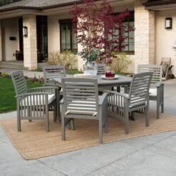 Ravenscroft 7pc Acacia Wood Patio Dining Set With Expandable Table Gray Wash - Saracina Home 5 Ravenscroft 7pc Acacia Wood Patio Dining Set With Expandable Table Gray Wash - Saracina Home -Saracina Home Sales Store GUEST 889c2880 646f 4dc8 8afa 505dda3449d8