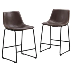 Set Of 2 Laslo Modern Upholstered Faux Leather Counter Height Barstools - Saracina Home 19 Set Of 2 Laslo Modern Upholstered Faux Leather Counter Height Barstools - Saracina Home -Saracina Home Sales Store GUEST 8a89e0ae 83ad 4732 8e30 d5fe08b456a7