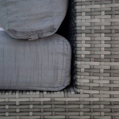 4pc Metal Multi-Shade Rattan Sectional - Gray - Saracina Home 7 4pc Metal Multi-Shade Rattan Sectional - Gray - Saracina Home - Image 7