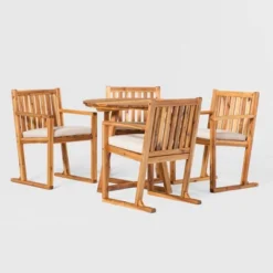 Saracina Home 5pc Modern Slatted Acacia Outdoor Dining Set With Round Table 11 Saracina Home 5pc Modern Slatted Acacia Outdoor Dining Set With Round Table -Saracina Home Sales Store GUEST 8dc53612 7be6 4a13 bb62 ccfb9aa09886