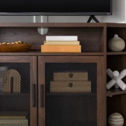 Corner TV Stand For TVs Up To 55" With Metal Mesh Doors - Saracina Home -Saracina Home Sales Store GUEST 90874f44 7a56 4e2e 9a74 aef7d9c18351