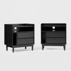 2pk Mid-Century Modern Solid Wood 2 Drawer Storage Nightstands - Saracina Home 23 2pk Mid-Century Modern Solid Wood 2 Drawer Storage Nightstands - Saracina Home -Saracina Home Sales Store GUEST 90b51515 663a 4264 a749 f3758d2e0dcf