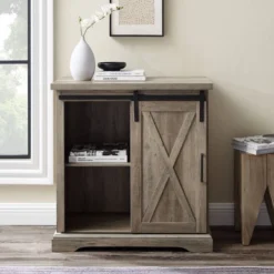 Tertia Industrial Accent Cabinet With Sliding X Barn Door - Saracina Home -Saracina Home Sales Store GUEST 91cbd7bd 1a47 457c aba7 b2aeb362086b