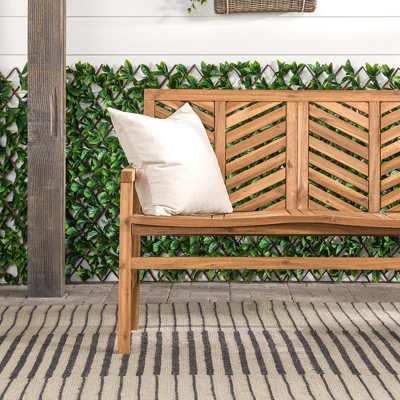 Slatted Chevron Acacia Wood Patio Loveseat – Saracina Home 6 Slatted Chevron Acacia Wood Patio Loveseat – Saracina Home - Image 6