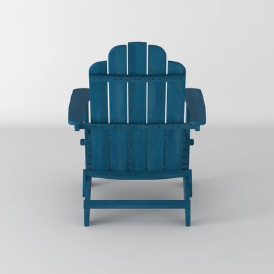 Genovia Transitional Acacia Wood Outdoor Adirondack Chair With Wine Holder - Saracina Home 4 Genovia Transitional Acacia Wood Outdoor Adirondack Chair With Wine Holder - Saracina Home - Image 4