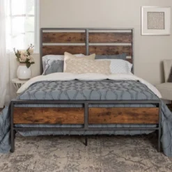 Queen Urban Chic Metal And Wood Plank Bed Brown - Saracina Home 13 Queen Urban Chic Metal And Wood Plank Bed Brown - Saracina Home -Saracina Home Sales Store GUEST 9ba450b4 e465 46ef 9f8f 881f1960dbc8