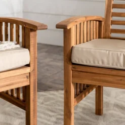 2pk Acacia Wood Patio Chairs With Cushions - Saracina Home 14 2pk Acacia Wood Patio Chairs With Cushions - Saracina Home -Saracina Home Sales Store GUEST a0853a3e 317f 4919 88b4 65f8e1499c73