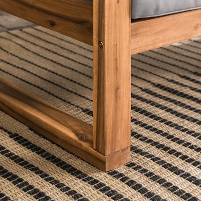 Galia Square Leg Acacia Wood Patio Loveseat With Cushions - Brown - Saracina Home 11 Galia Square Leg Acacia Wood Patio Loveseat With Cushions - Brown - Saracina Home - Image 11