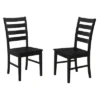 Set Of 2 Wood Ladder Back Dining Chair Black - Saracina Home