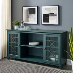 Bayland Transitional Double Fretwork Door Sideboard Antique Dark Teal - Saracina Home -Saracina Home Sales Store GUEST a7a4137b fa9d 4635 ab03 e900a440d49d