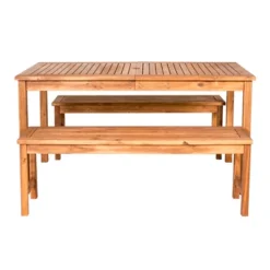 3pc Acacia Wood Simple Patio Dining Set - Saracina Home -Saracina Home Sales Store GUEST a7cad3eb 88a7 43a9 b083 1e4637b6fdd0