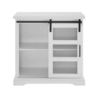 Tertia Transitional Accent Cabinet With Sliding Glass Door Solid White - Saracina Home 2 Tertia Transitional Accent Cabinet With Sliding Glass Door Solid White - Saracina Home - Image 2