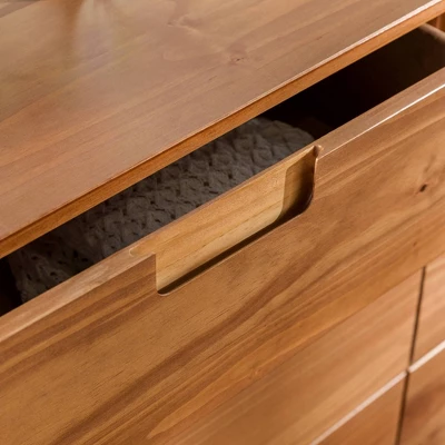 Mid-Century Modern Groove Wood 6 Drawer Dresser - Saracina Home 11 Mid-Century Modern Groove Wood 6 Drawer Dresser - Saracina Home - Image 11