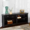 Transitional 4 Cubby Wood Open Storage Corner TV Stand For TVs Up To 65" - Saracina Home