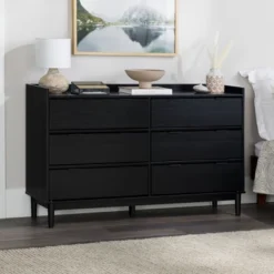 Saracina Home Sales Store 25 Mid-Century Modern Solid Wood 6 Drawer Double Dresser - Saracina Home