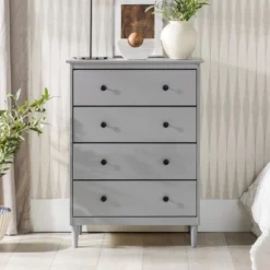 Stiva Classic Mid-Century Modern Vertical 4 Drawer Dresser Gray - Saracina Home 19 Stiva Classic Mid-Century Modern Vertical 4 Drawer Dresser Gray - Saracina Home -Saracina Home Sales Store GUEST b17e12e6 10b7 4997 9975 99310ea2dd7e