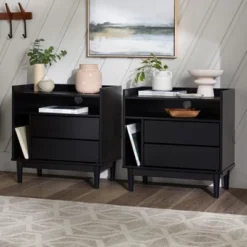 2pk Mid-Century Modern Solid Wood 2 Drawer Storage Nightstands - Saracina Home 17 2pk Mid-Century Modern Solid Wood 2 Drawer Storage Nightstands - Saracina Home -Saracina Home Sales Store GUEST b2a3ee44 4d81 41a2 a7a3 37c02e20e839