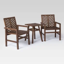 3pc Slatted Chevron Acacia Wood Patio Chat Set - Saracina Home 20 3pc Slatted Chevron Acacia Wood Patio Chat Set - Saracina Home -Saracina Home Sales Store GUEST b555b5d1 1adb 44dc 89cc de438e14488a