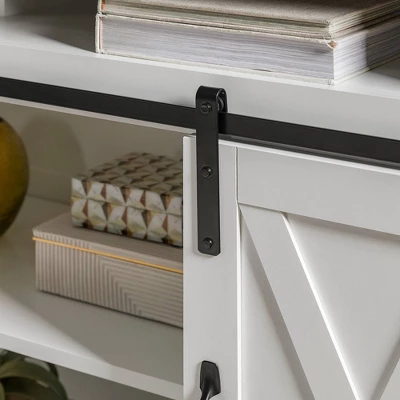 Transitional Sliding Barndoor Highboy TV Stand For TVs Up To 58" - Saracina Home 11 Transitional Sliding Barndoor Highboy TV Stand For TVs Up To 58" - Saracina Home - Image 11