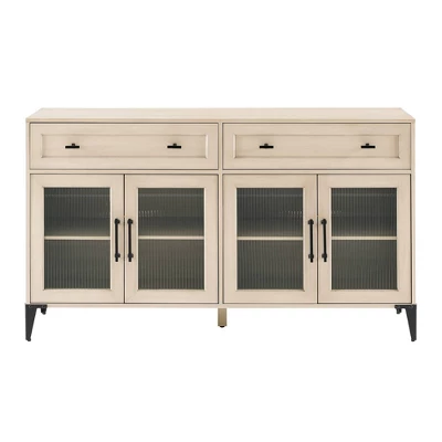 4 Door Reeded Glass Storage Sideboard - Saracina Home 6 4 Door Reeded Glass Storage Sideboard - Saracina Home - Image 6
