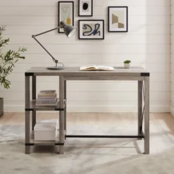 Rustic Farmhouse Metal X Kitchen Island With Shelves - Saracina Home -Saracina Home Sales Store GUEST b5e786f1 c4b2 4d37 9c4f 7a49ef4549cc