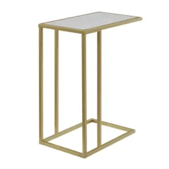 23" Modern Rectangle Two-Tone C Side Table With Metal Base - Saracina Home 17 23" Modern Rectangle Two-Tone C Side Table With Metal Base - Saracina Home -Saracina Home Sales Store GUEST b65b9434 3351 4d65 bc48 b2c7d25596f8