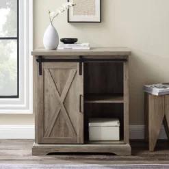 Tertia Industrial Accent Cabinet With Sliding X Barn Door - Saracina Home -Saracina Home Sales Store GUEST b7d39999 32d5 4c0e 8ba6 0546c6b2fcec