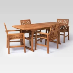 5pc Slatted Extendable Acacia Wood Patio Dining Set - Saracina Home -Saracina Home Sales Store GUEST bc70cb01 d877 45b9 abc8 5ef3dadb9cf0