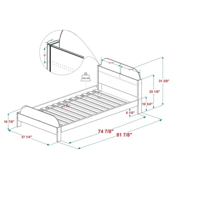 Twin Modern Solid Wood Bookcase Bed - Saracina Home 5 Twin Modern Solid Wood Bookcase Bed - Saracina Home - Image 5